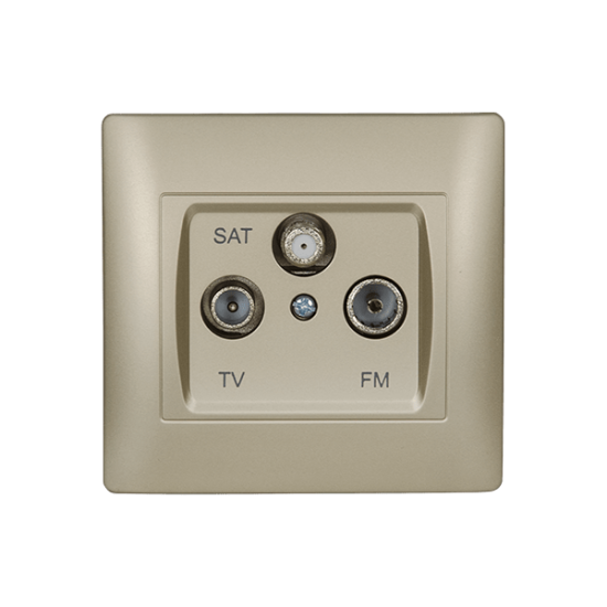 RHYME TV+FM+SAT SOCKET CHAMPAGNE METALLIC