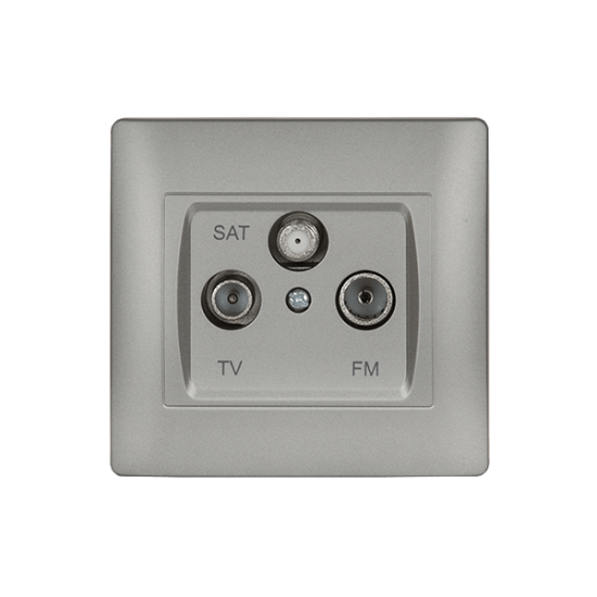 RHYME TV+FM+SAT SOCKET GREY METALLIC