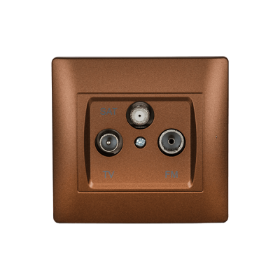 RHYME TV+FM+SAT SOCKET COFFEE METALLIC RHYME TV+FM+SAT SOCKET COFFEE METALLIC