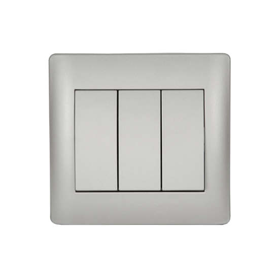 RHYME THREE BUTTONS ONE WAY SWITCH GREY METALLIC