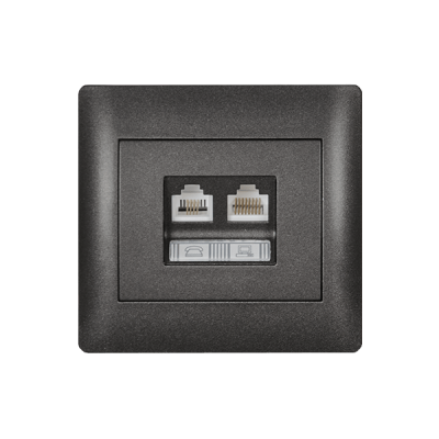 RHYME PHONE SOCKET + COMPUTER SOCKET GRAPHITE METALLIC