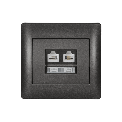 RHYME PHONE SOCKET (DOUBLE) GRAPHITE METALLIC