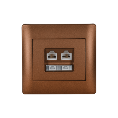 RHYME PHONE SOCKET (DOUBLE) COFFEE METALLIC