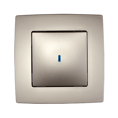CITY ONE BUTTON ONE WAY SWITCH WITH LIGHT CHAMPAGNE METALLIC CITY ONE BUTTON ONE WAY SWITCH WITH LIGHT CHAMPAGNE METALLIC