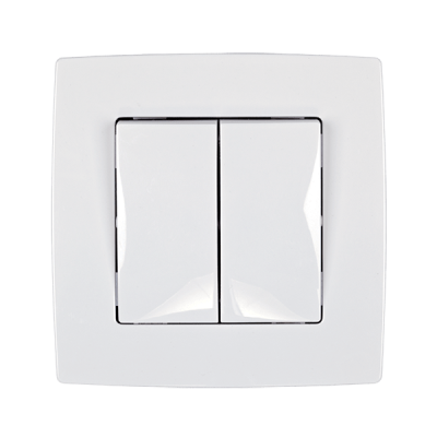 CITY TWO BUTTONS ONE WAY SWITCH WHITE