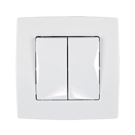 CITY TWO BUTTONS TWO WAY SWITCH WHITE