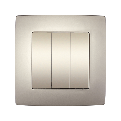 CITY THREE BUTTONS ONE WAY SWITCH CHAMPAGNE METALLIC CITY THREE BUTTONS ONE WAY SWITCH CHAMPAGNE METALLIC