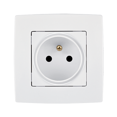 CITY FRENCH TYPE SOCKET WITH SCREW WHITE