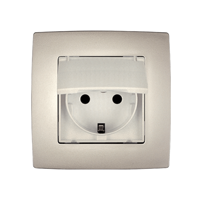 CITY GERMAN TYPE WATERPROOF SOCKET WITH SCREW CHAMPAGNE METALLIC CITY GERMAN TYPE WATERPROOF SOCKET WITH SCREW CHAMPAGNE METALLIC