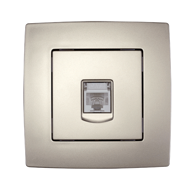CITY PHONE SOCKET RJ11 CHAMPAGNE METALLIC CITY PHONE SOCKET RJ11 CHAMPAGNE METALLIC