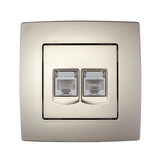 CITY COMPUTER SOCKET RJ45 - DOUBLE CHAMPAGNE METALLIC