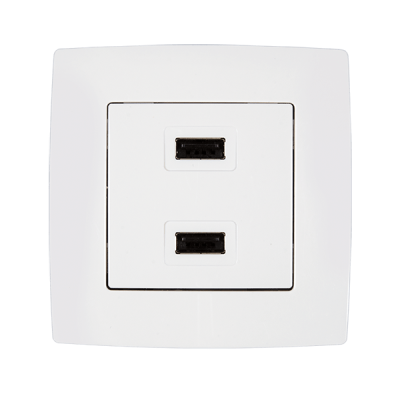 CITY USB DOUBLE SOCKET WHITE CITY USB DOUBLE SOCKET WHITE