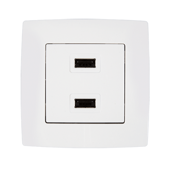 CITY USB DOUBLE SOCKET WHITE