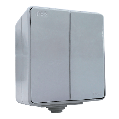 TWO GANG ONE WAY SWITCH IP65 GRAY TWO GANG ONE WAY SWITCH IP65 GRAY