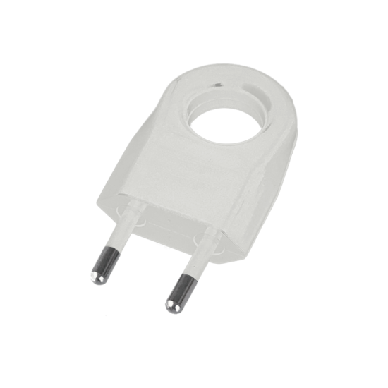 TWO PIN PLUG WITH EXTRACTION RING 6A WHITE