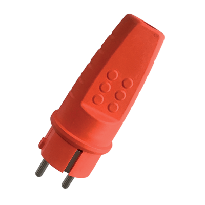 RUBBER SCHUKO PLUG 16A RED