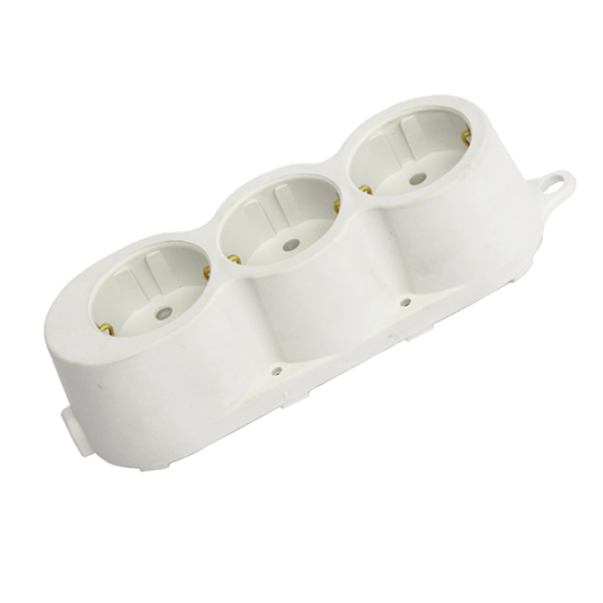 RUBBER MULTISOCKET TRIPLE 16A WHITE