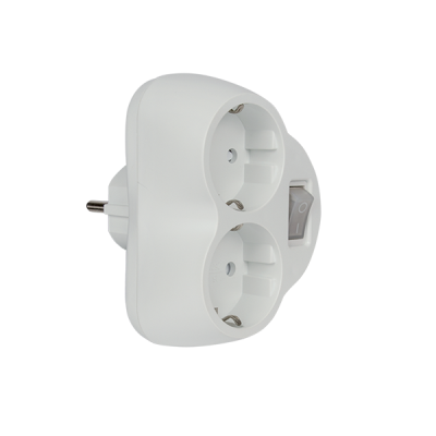 ADAPTOR DOUBLE 16А WHITE WITH KEY