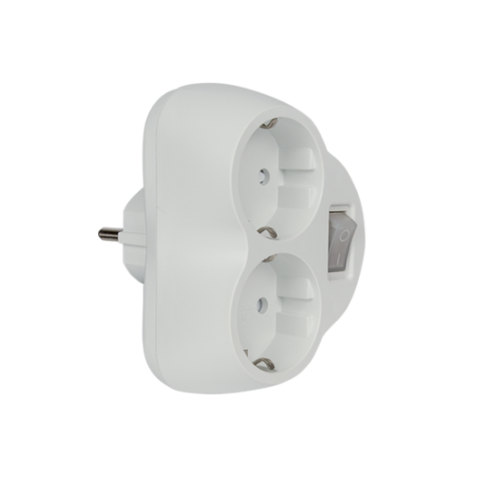 ADAPTOR DOUBLE 16А WHITE WITH KEY