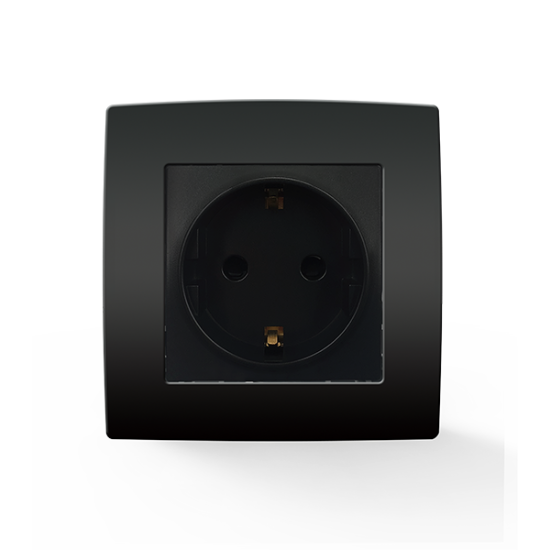 Πρίζα γερμανικού τύπου με βίδες CITY, ανθρακί Πρίζα γερμανικού τύπου με βίδες CITY, ανθρακί