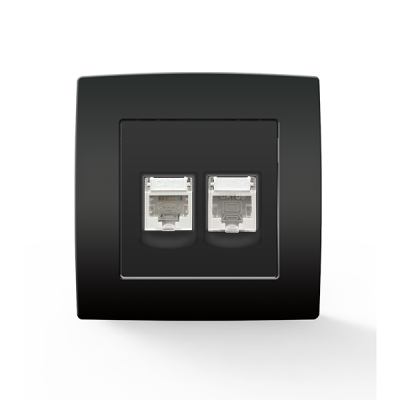 Πρίζα τηλεφώνου RJ11 + πρίζα υπολογιστή RJ45 CITY, ανθρακί Πρίζα τηλεφώνου RJ11 + πρίζα υπολογιστή RJ45 CITY, ανθρακί