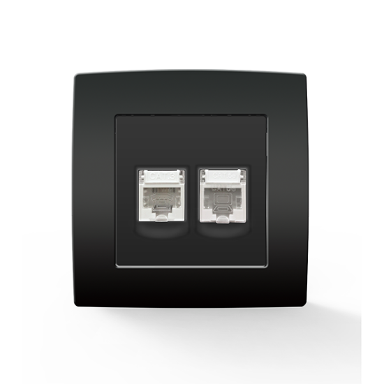 Πρίζα τηλεφώνου RJ11 + πρίζα υπολογιστή RJ45 CITY, ανθρακί Πρίζα τηλεφώνου RJ11 + πρίζα υπολογιστή RJ45 CITY, ανθρακί