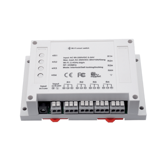 SMART WIFI SWITCH 4-CHANNELS FOR DIN RAIL