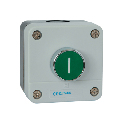 SINGLE BUTTON WITH BOX EL1- B102 1NO IP44 GREEN