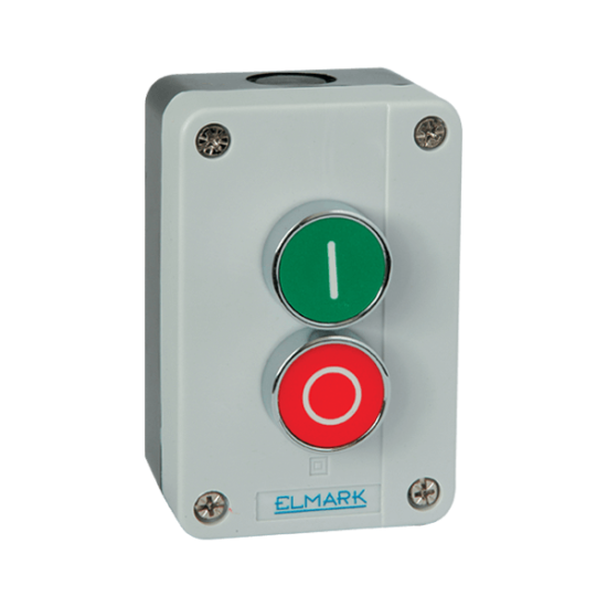 DOUBLE BUTTONS WITH BOX EL1- B213 1NO+1NC IP44 RED+GREEN