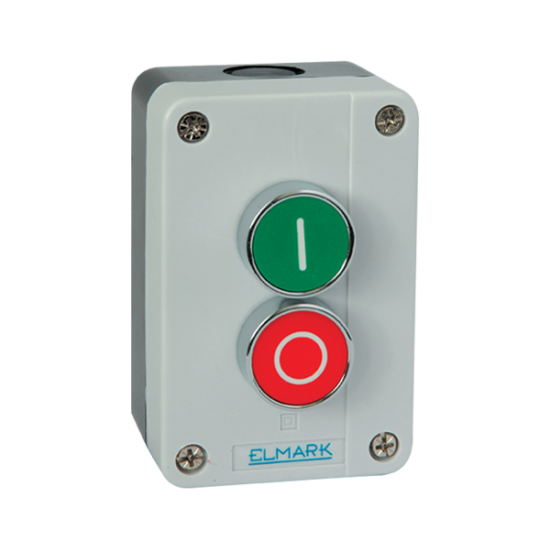 DOUBLE BUTTONS WITH BOX EL1- BP213 1NO+1NC IP65 RED+GREEN