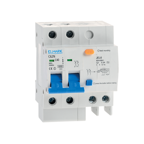 RESIDUAL CURRENT OPERATED CIRCUIT BREAKER JEL6 6kA 2P 50A/30mA