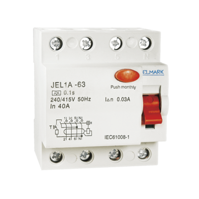 RESIDUAL CURRENT DEVICE JEL1A 6kA 4P 10A/30mA RESIDUAL CURRENT DEVICE JEL1A 6kA 4P 10A/30mA