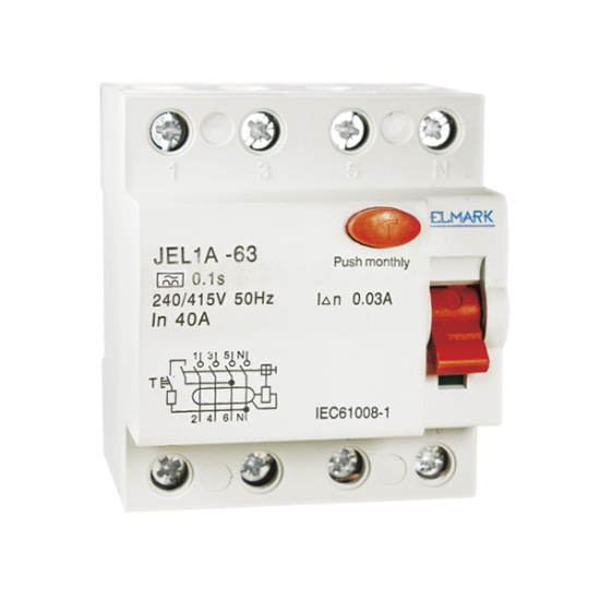 RESIDUAL CURRENT DEVICE JEL1A 6kA 4P 25A/30mA