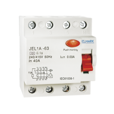 RESIDUAL CURRENT DEVICE JEL1A 6kA 4P 40A/30mA RESIDUAL CURRENT DEVICE JEL1A 6kA 4P 40A/30mA