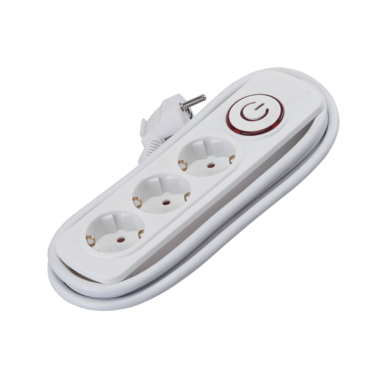 MULTIPLUG 3 HOLES H05VV- F 3G1.5mm2 2m WITH KEY