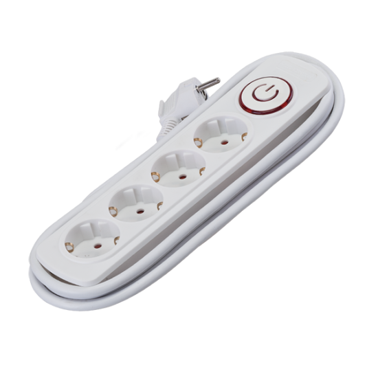 MULTIPLUG 4 HOLES H05VV- F 3G1.5mm2 2m WITH KEY