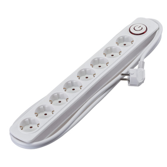 MULTIPLUG 8 HOLES H05VV- F 3G1.5mm2 2m WITH KEY