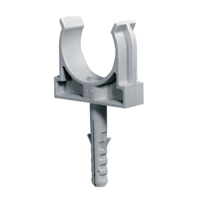 PVC CONDUIT CLIPS WITH PLUG AND STEEL SCREW EC D20 x 100 pcs. PVC CONDUIT CLIPS WITH PLUG AND STEEL SCREW EC D20 x 100 pcs.