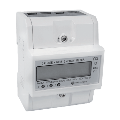 DIN RAIL MOUNTED kWh METER EL-024 3x20(100)A 3x220/380V ONE TARIFF