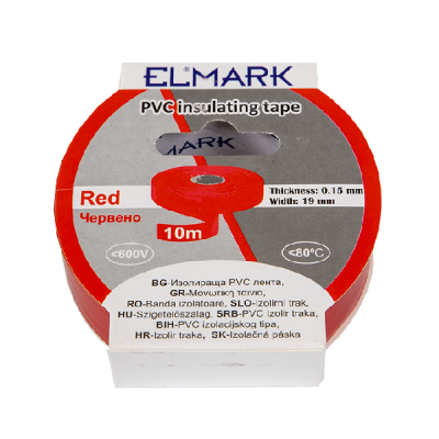 INSULATING TAPE 10mx19mm RED INSULATING TAPE 10mx19mm RED
