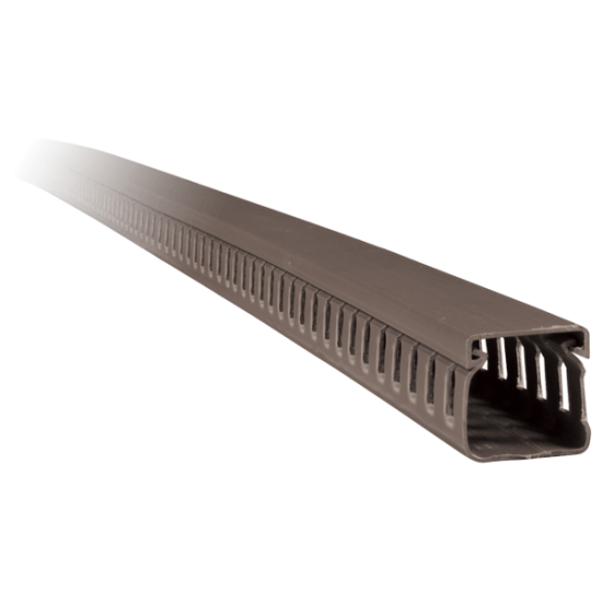 2m. 100x60 PLASTIC CABLE TRUNKING-SLOTTED CT2 GREY