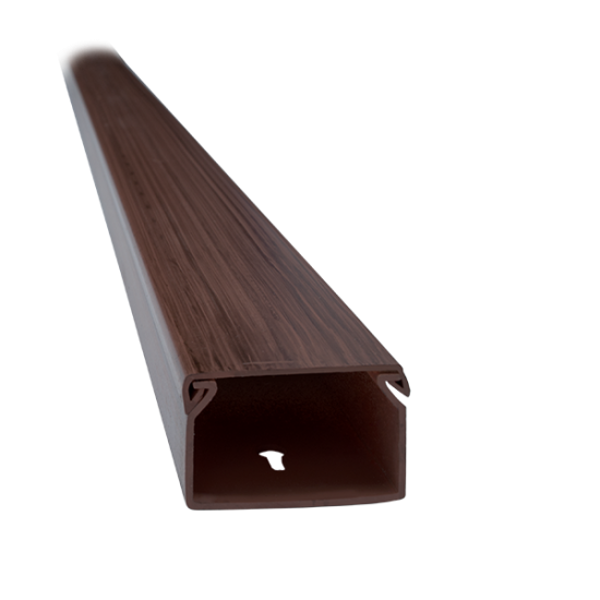 2m. 12X12 PLASTIC CABLE TRUNKING CT2 DARK WALNUT