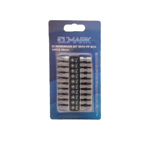 SCREWDRIVER BIT WITH PP BOX 10PCS 50mm