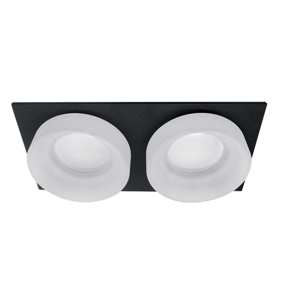 SA-045/2 DOUBLE DOWNLIGHT SQUARE BLACK/WHITE