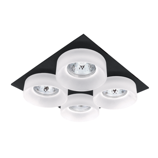 SA-045/4 QUADRUPLE DOWNLIGHT SQUARE BLACK/WHITE