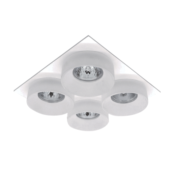 SA-045/4 QUADRUPLE DOWNLIGHT SQUARE WHITE/WHITE