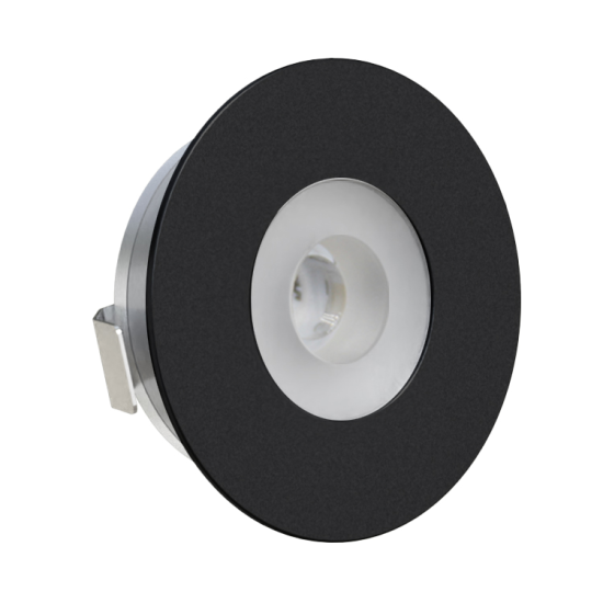 ΣΠΟΤ ΜΠΑΝΙΟΥ ΧΩΝΕΥΤΟ LED 12V/1.2W 3000K D36ММ ΜΑΥΡΟ EL-CB28 