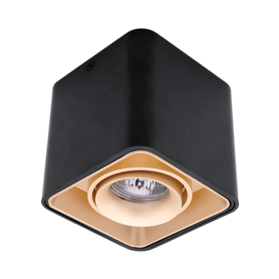 DL-044 SQUARE SINGLE DOWNLIGHT SURFACE GOLD/BLACK