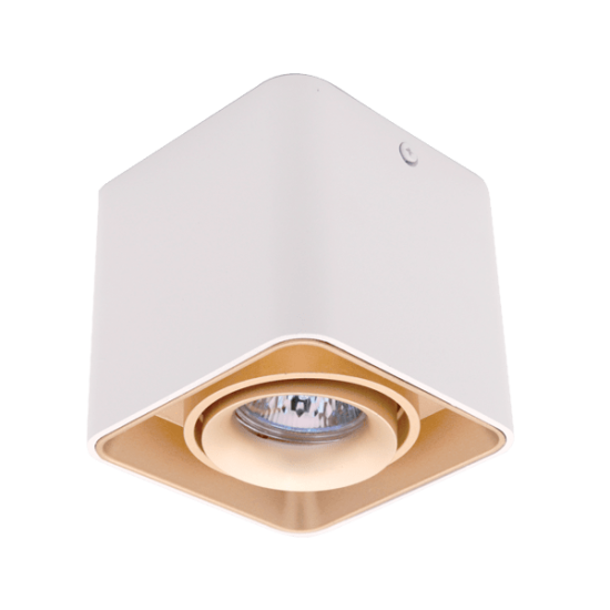 DL-044 SQUARE SINGLE DOWNLIGHT SURFACE GOLD/WHITE