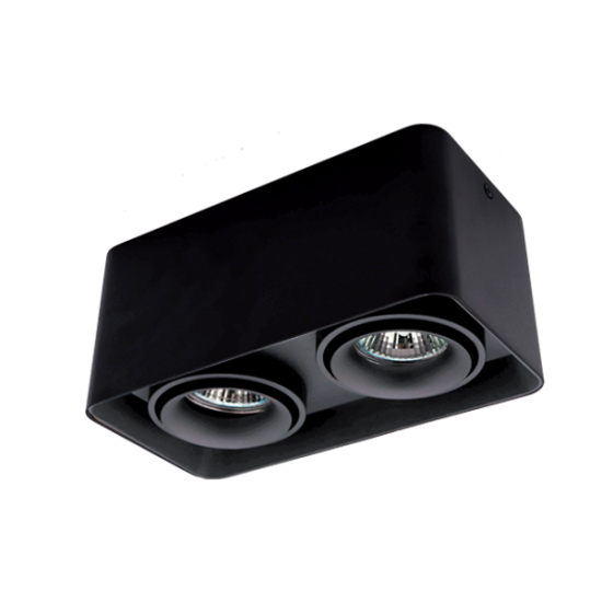 DL-044 SQUARE DOUBLE DOWNLIGHT SURFACE BLACK